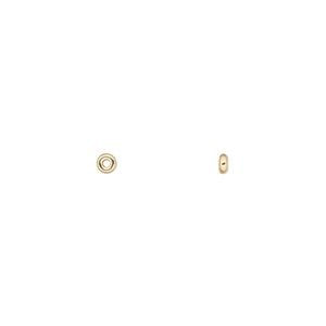 Bead, 14Kt gold, 2.5x1mm rondelle. Sold per pkg of 10.