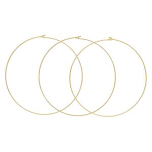 Neckwire, gold-finished steel, 1.5mm round wire with double-hook closure, 15-1/2 to 16 inches. Sold per pkg of 3.