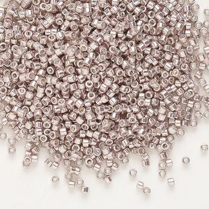 Seed bead, Delica®, glass, pkg/50g, #11 round, opaque galvanized dusty mauve (DB-0417).