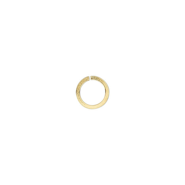 Jump ring, gold-plated brass, 8mm round square wire, 6mm inside diameter, 18 gauge. Sold per pkg of 50. image number 0