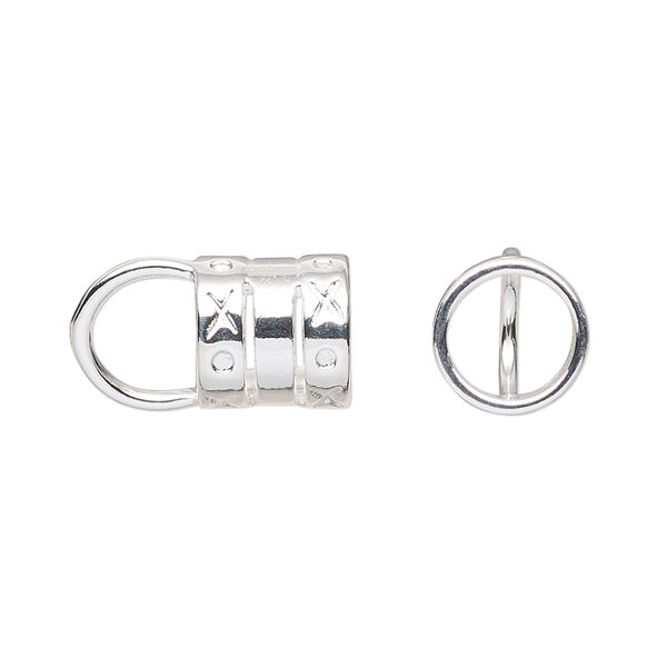 Cord end, glue-in, silver-plated brass, 10mm tube with 7.5mm inside diameter. Sold per pkg of 10. image number 0