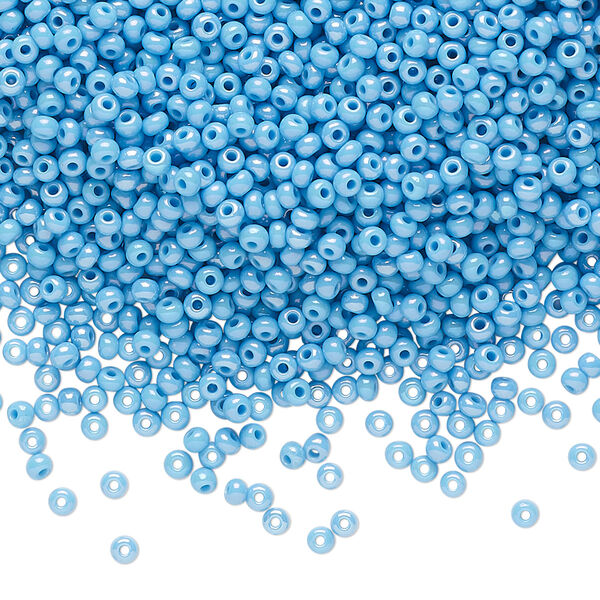 Seed bead, Preciosa Ornela Czech glass, pkg/500g, #11 rocaille, opaque rainbow turquoise, (64050). image number 0