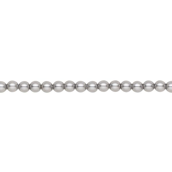 Pearl 100pk grey, Crystal Passions® 3mm round 5810 image number 0