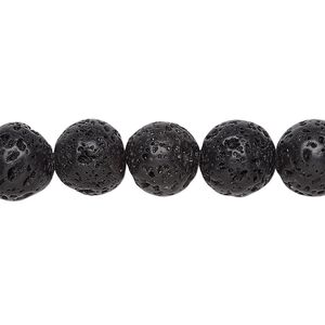 Lava rock 1pkg1, round bead 15.5-16 inch 10mm