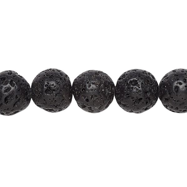 Lava rock 1pkg1, round bead 15.5-16 inch 10mm image number 0