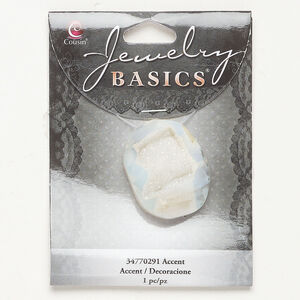 Focal 1pkg1, "druzy" glass, clear AB, 35x24mm-39x29mm top-drilled oval.