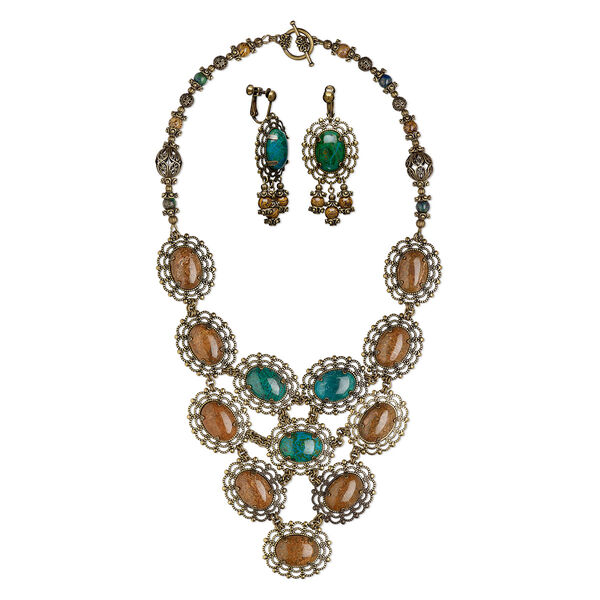 Necklace and earring set, One of a Kind Jewelry, 17 inches. image number 0