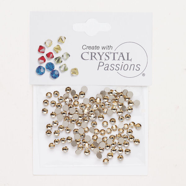Flat back 1pkg144 crystal golden shadow foil back, Crystal Passions&reg; rhinestone 3.00-3.12mm round SS12 image number 0