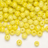 Bead, glass 1pkg4oz, opaque bright yellow, 3-5mm round. image number 0