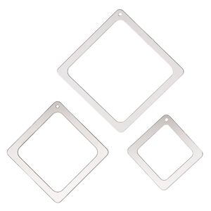 Focal, stainless steel, 32mm / 43.5mm / 55mm open diamond. Sold per 3-piece set.