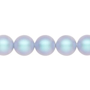 Pearl 25pk iridescent light blue, Crystal Passions® 10mm round 5810