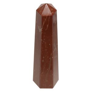 Red jasper 1pkg1, hand-cut undrilled 6-sided point tower gift natural 3.5x0.75 to 4x1 inch