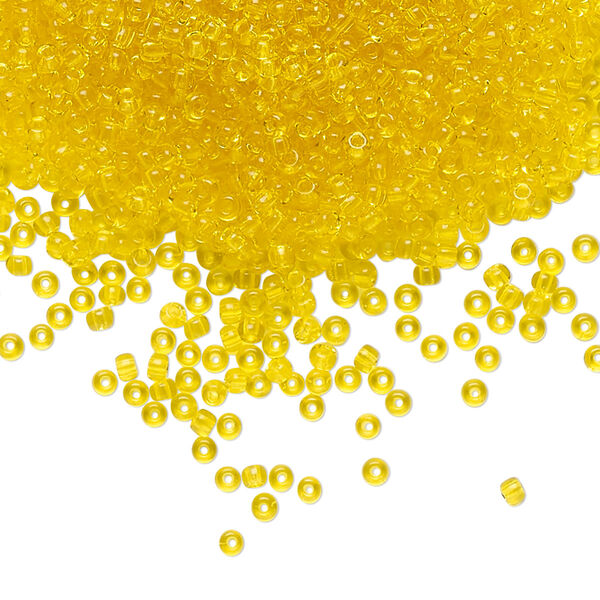 Seed bead, Preciosa Ornela Czech glass, pkg/500g, #11 rocaille, transparent yellow amber, (80010). image number 0
