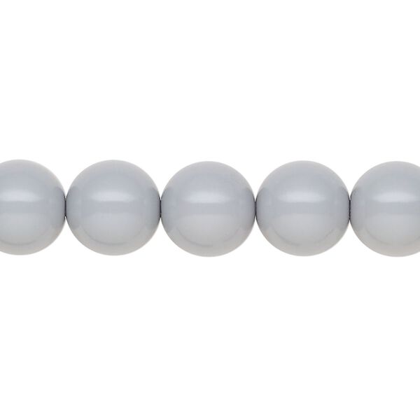 Pearl 10pk ceramic grey, Preciosa Czech crystal 10mm round image number 0