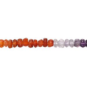 Multi-gemstone 1pkg1, hand-cut faceted rondelle bead 12 inch 3x2mm-5x3mm