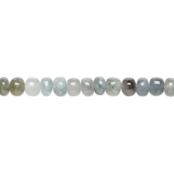 Bead, multi-beryl (heated), shaded, 4x3mm-5x4mm hand-cut rondelle with 0.4-1mm hole, C grade, Mohs hardness 7-1/2 to 8. Sold per 13-inch strand. image number 0