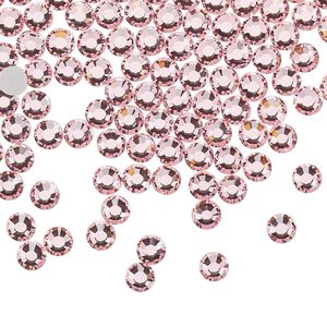 Flat back, Dance With Me™ crystal rhinestone, light rose, foil back, 3.8-4mm rose, SS16. Sold per pkg of 144 (1 gross).