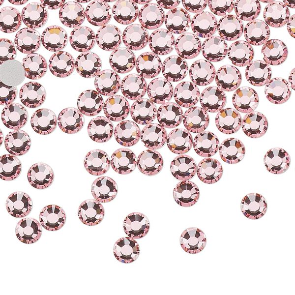 Flat back, Dance With Me™ crystal rhinestone, light rose, foil back, 3.8-4mm rose, SS16. Sold per pkg of 144 (1 gross). image number 0