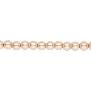 Pearl 2pk champagne, Celestial Crystal® 4mm round 15.5-16 inch