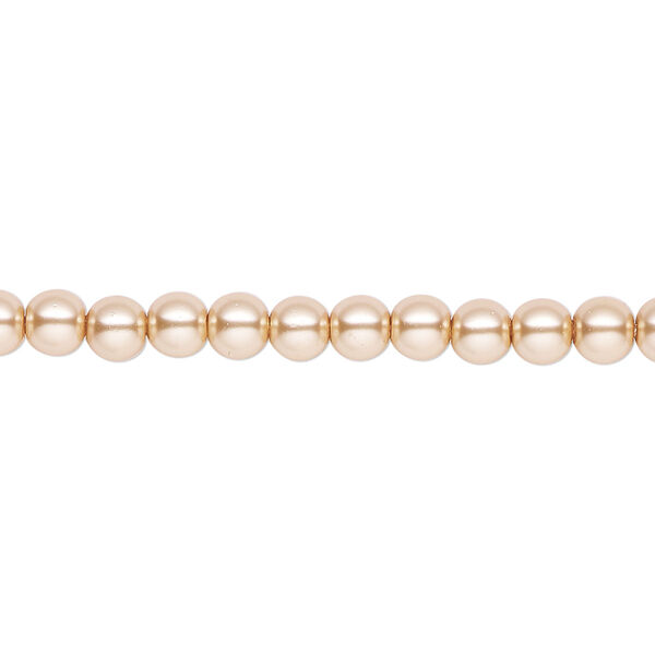 Pearl 2pk champagne, Celestial Crystal® 4mm round 15.5-16 inch image number 0