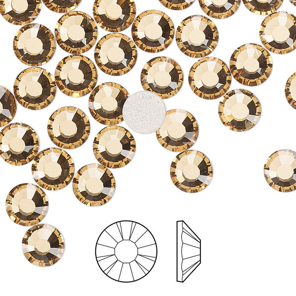 Flat back 288pk light Colorado topaz foil back, Preciosa MAXIMA Czech crystal hotfix rhinestone 6.3-6.5mm chaton rose round SS30 image number 0