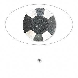Chaton, glass rhinestone, hematite black, foil back, 1.8-1.9mm faceted round, PP12. Sold per pkg of 72.