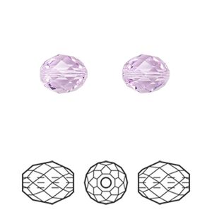 Bead 2pk violet, Crystal Passions® 9.5x8mm olive briolette 5044