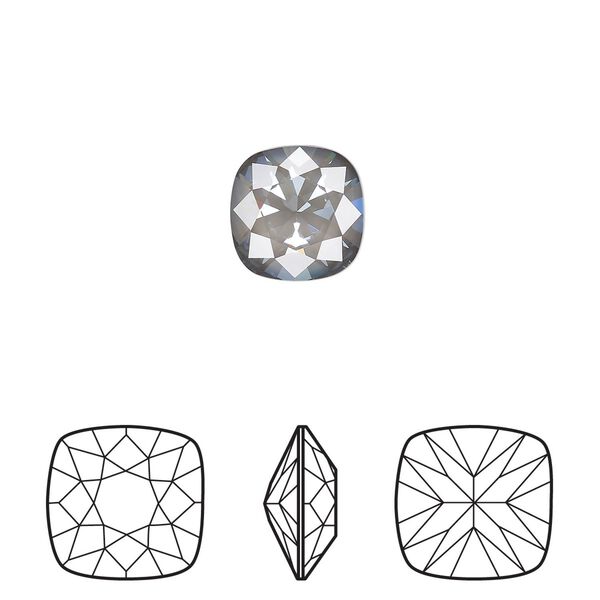 Fancy stone 144pk crystal dark grey ignite LacquerPRO, Swarovski® 10mm cushion 4470 image number 0