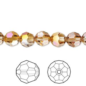 Bead 144pk crystal mahogany, Crystal Passions® 8mm round 5000