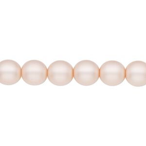 Bead, Czech pearl-coated glass druk, opaque matte soft pink, 8mm round. Sold per 15-1/2" to 16" strand.