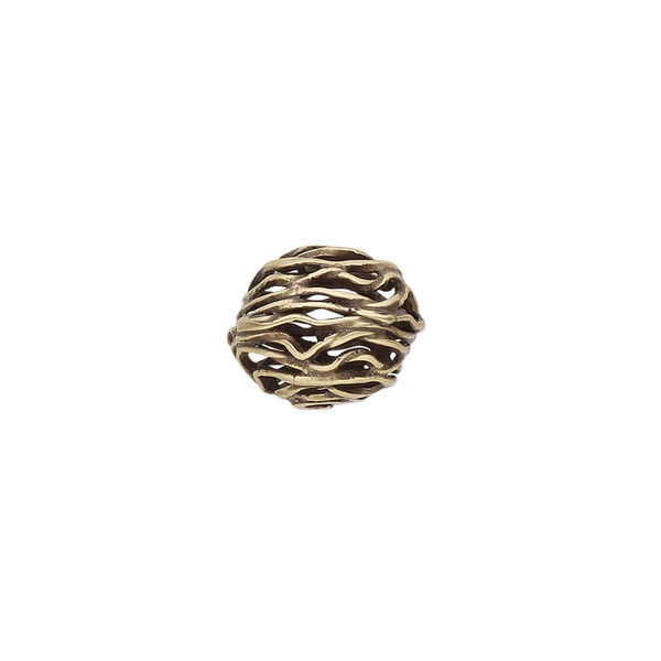 Bead 1pkg1 brass, 12x10mm-13x11mm wire rondelle, antiqued JBB Findings image number 0