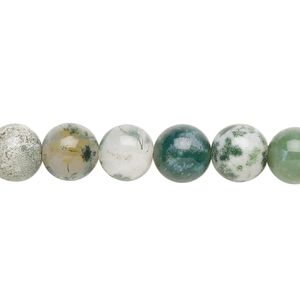 Tree agate 1pkg1, round bead natural 15.5-16 inch 8mm