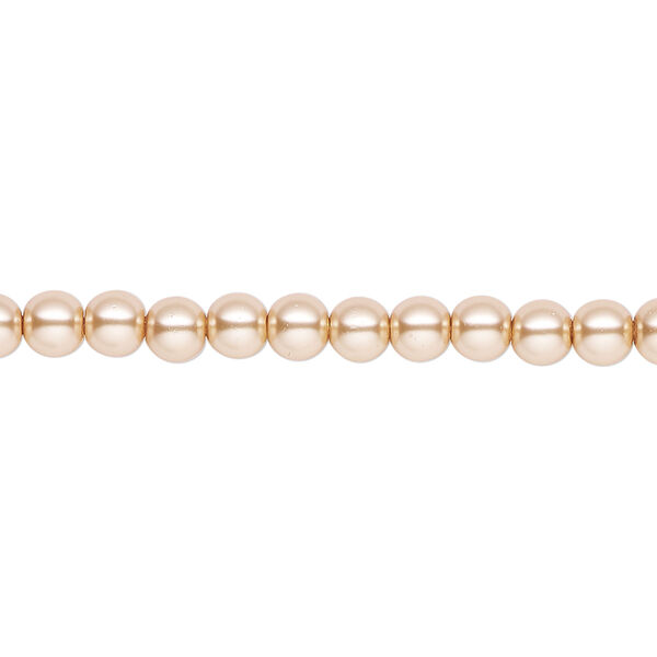 Pearl 1pk champagne, Celestial Crystal&reg; 4mm round 15.5-16 inch image number 0
