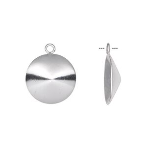 Drop, Almost Instant Jewelry®, sterling silver, 16mm round with 16mm rivoli setting. Sold individually.