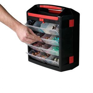 Organizer, plastic, folding with 8 trays, 14 x 6-1/2 x 12-1/2 inches.  Sold individually.