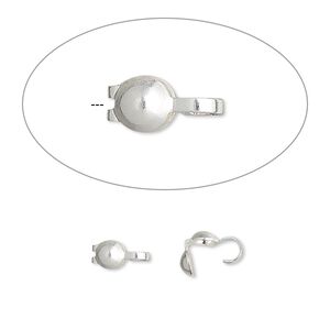 Bead tip, gunmetal-plated brass, 8x3.5mm bottom clamp-on with 0.029-inch hole. Sold per pkg of 100.