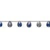 Lapis lazuli 1pkg6, hand-cut top-drilled faceted puffed teardrop bead natural, 17x13mm-21x16mm image number 1