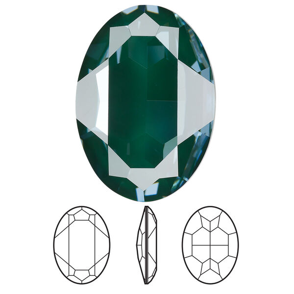 Fancy stone 1pk crystal pine green ignite LacquerPRO, Crystal Passions® 30x22mm oval 4127 image number 0