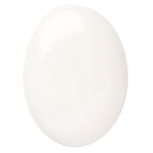 Cabochon, bone (bleached), ivory, 40x30mm hand-cut calibrated oval, Mohs hardness 2-1/2. Sold individually.