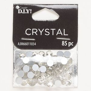 Flat back, glass, pkg/85, clear, 4.80-4.90mm round, SS21.