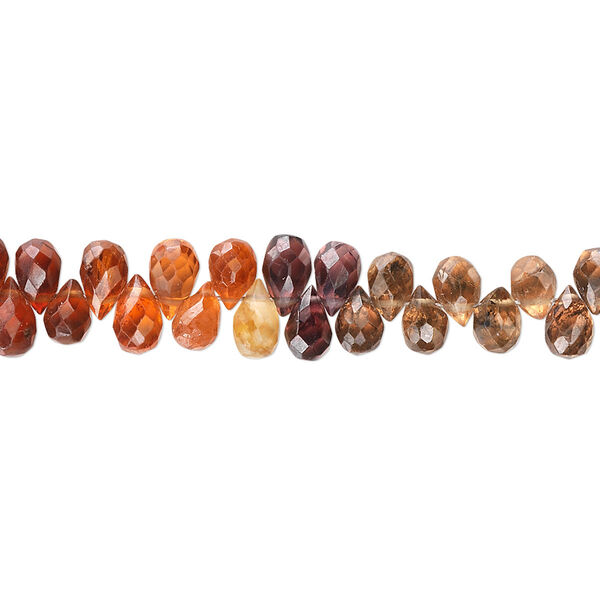 Multi-sapphire 1pkg1, hand-cut top-drilled faceted briolette bead 8 inch 5x3mm-6x4mm image number 0