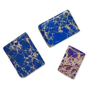 Magnesite 1pkg3, top-drilled puffed rectangle / puffed square focal / drop mix 24x16mm-37x26mm