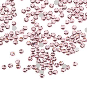 Flat back, Dance With Me™ crystal rhinestone, light rose, foil back, 2.3-2.5mm rose, SS8. Sold per pkg of 144 (1 gross).