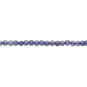 Iolite 1pkg1, hand-cut round bead 15.5-16 inch 2mm