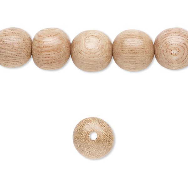 Bead, corkwood tree wood (waxed), 9-10mm hand-cut round. Sold per 15-1/2 to 16-inch strand. image number 0