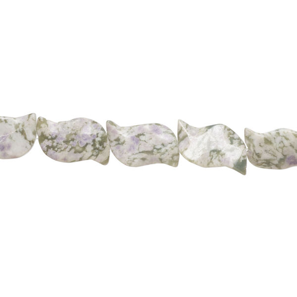 Peace "jade" 1pkg1, wavy curve bead natural, 15 inch 40x26mm-41x27mm image number 1