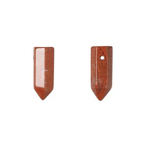 Red jasper 1pkg2, hand-cut top-drilled point bead natural 16x5mm-19x6mm