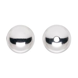 Bead, sterling silver, 16mm seamless smooth round. Sold per pkg of 6.