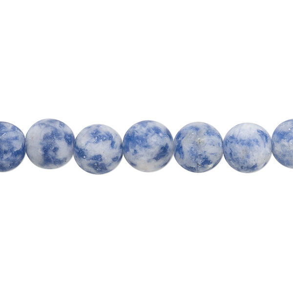 Bead, sodalite (natural), matte, 8mm round, B grade, Mohs hardness 5 to 6. Sold per 8-inch strand, approximately 20 beads. image number 0