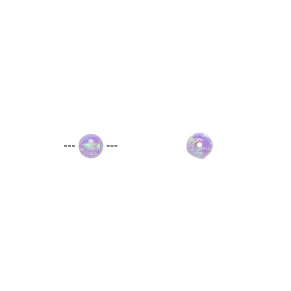 Bead, "opal" (silica and epoxy) (man-made), lavender, 4mm round. Sold per pkg of 2. image number 0